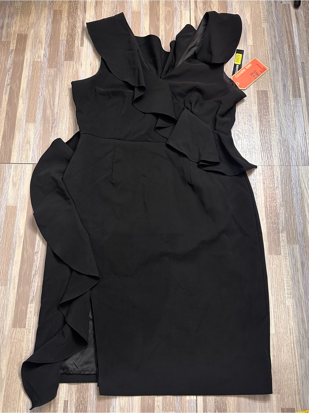 Gianni Bini Black Ruffle Party Dress NWT Women’s Size 12